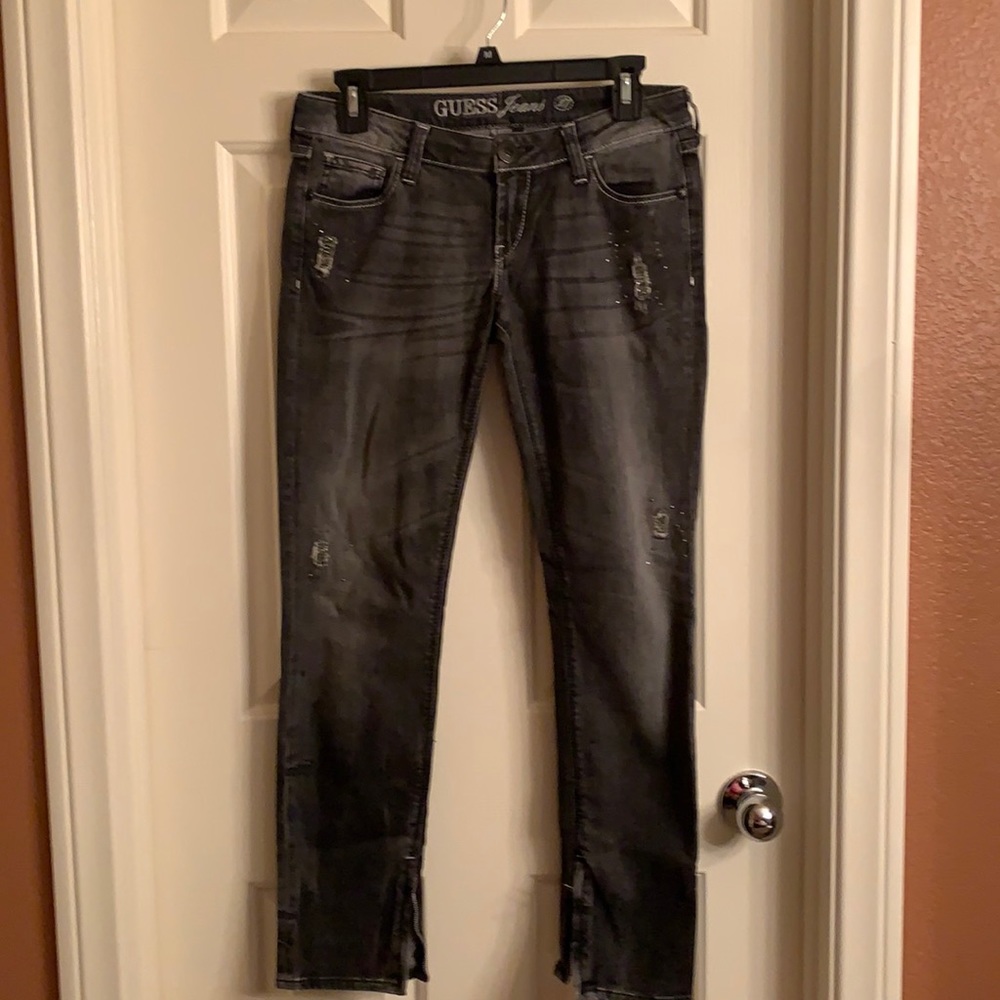 Guess Black Slim Fit Jeans with Rhine Stones